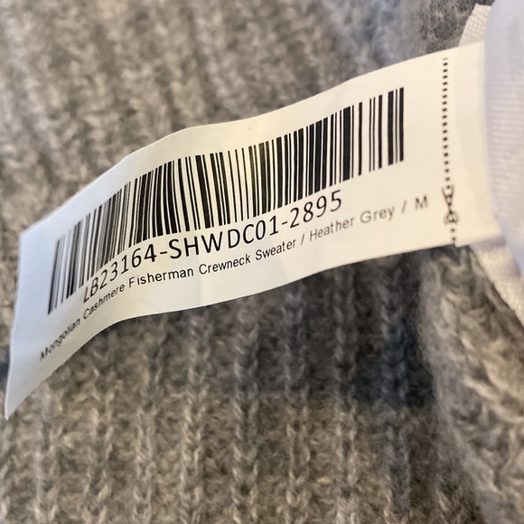 Quince 100% Mongolian Cashmere Jenni Kayne Fisherman Sweater Light Grey Medium - Picture 9 of 9